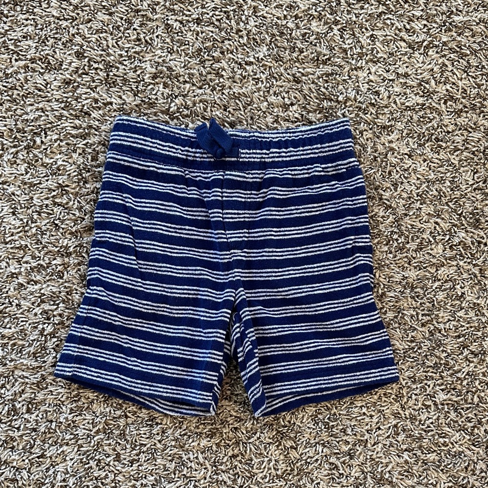 Janie and Jack Blue and White Striped Terry Shorts
